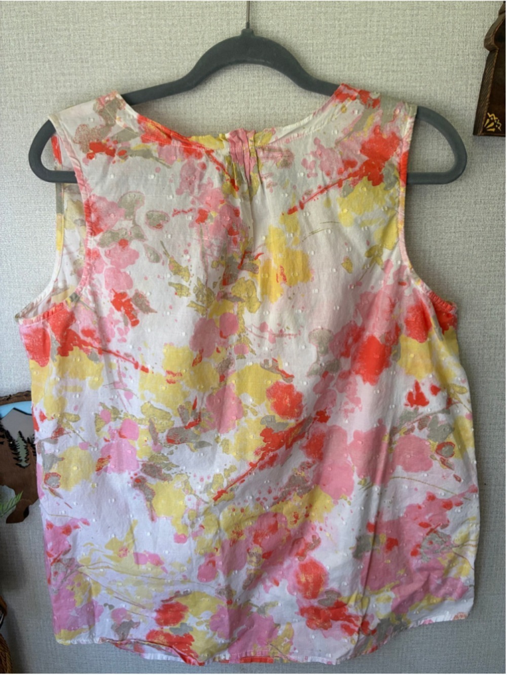 Caffe Marrakesh White Pink Floral Sleeveless Top Size Medium - Picture 4 of 4